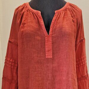 Lilly Pulitzer Emray Tunic linen in spicy coral sz S